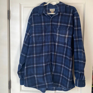 LL Bean Blue Flannel Heavy and Fuzzy Jacket size large